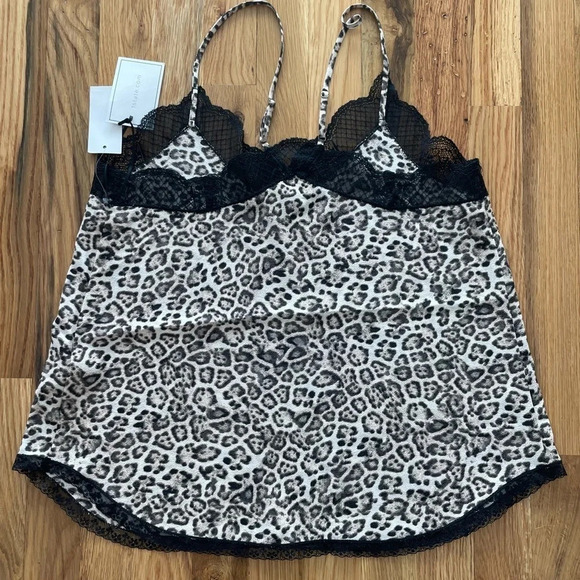 NWT 1. State Leopard Black Lace Tank Top Size S - Picture 4 of 4